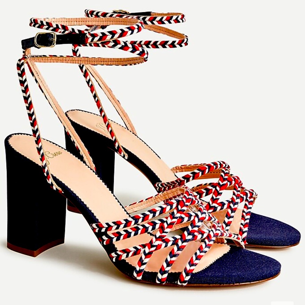 J. Crew Braided multistrap sandals